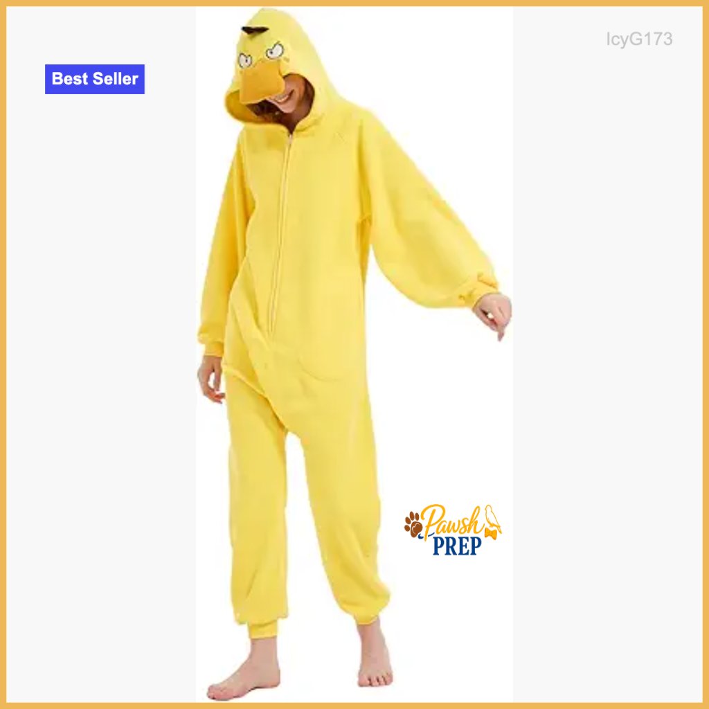 Small Adult Duck Onesie Pajama Halloween Costume Fleece Cosplay